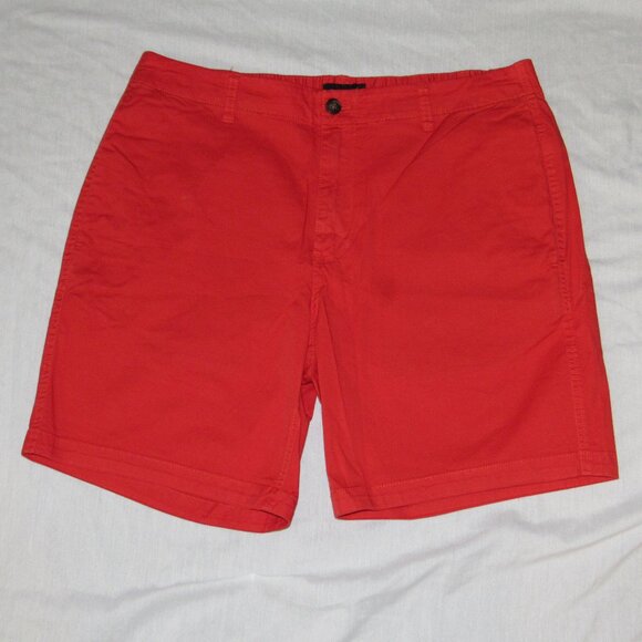 Bonobos Flat Front Cotton Red Orange Chino Shorts 7" Inseam sz Large - Picture 4 of 4